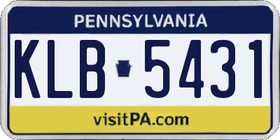 PA license plate KLB5431