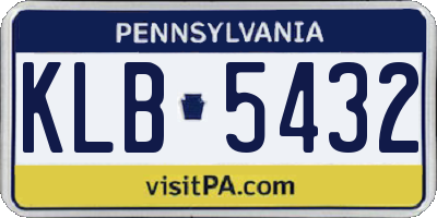 PA license plate KLB5432