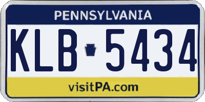 PA license plate KLB5434