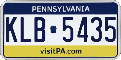 PA license plate KLB5435