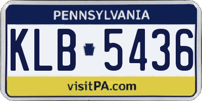 PA license plate KLB5436