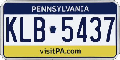 PA license plate KLB5437