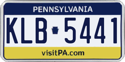 PA license plate KLB5441