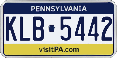 PA license plate KLB5442