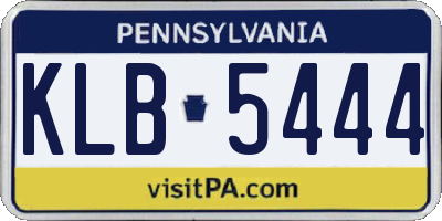 PA license plate KLB5444