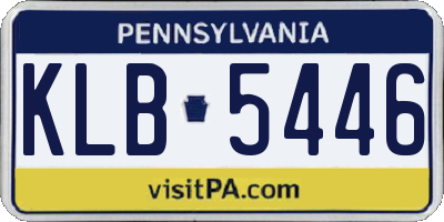 PA license plate KLB5446