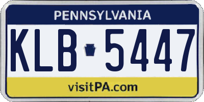 PA license plate KLB5447