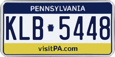 PA license plate KLB5448