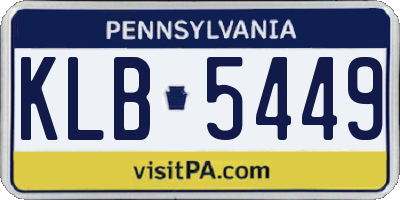 PA license plate KLB5449