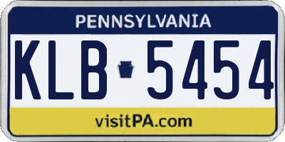 PA license plate KLB5454
