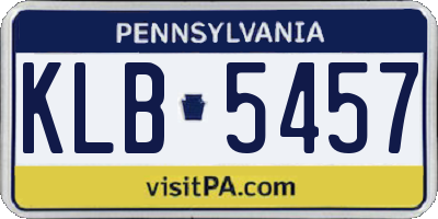 PA license plate KLB5457