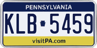 PA license plate KLB5459