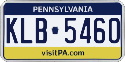 PA license plate KLB5460