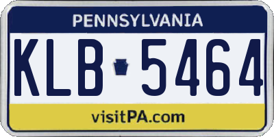 PA license plate KLB5464