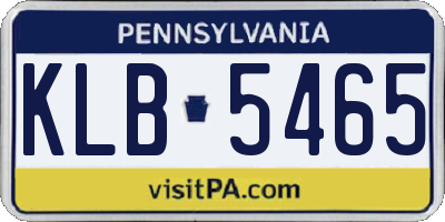 PA license plate KLB5465