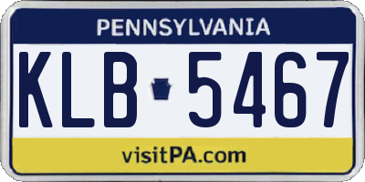 PA license plate KLB5467