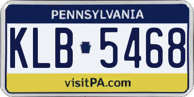 PA license plate KLB5468