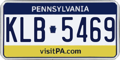 PA license plate KLB5469