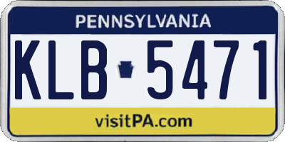 PA license plate KLB5471