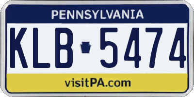 PA license plate KLB5474