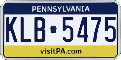 PA license plate KLB5475