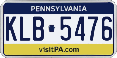 PA license plate KLB5476