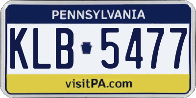 PA license plate KLB5477