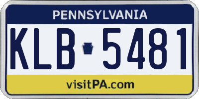 PA license plate KLB5481