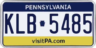 PA license plate KLB5485