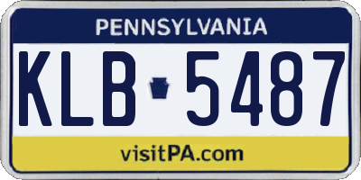 PA license plate KLB5487