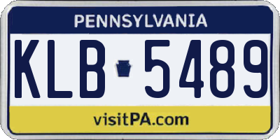 PA license plate KLB5489