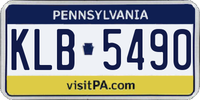 PA license plate KLB5490