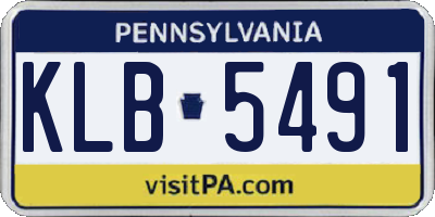 PA license plate KLB5491