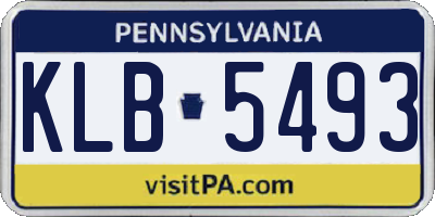 PA license plate KLB5493