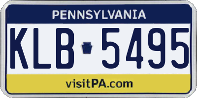 PA license plate KLB5495