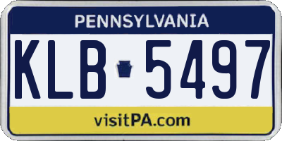 PA license plate KLB5497
