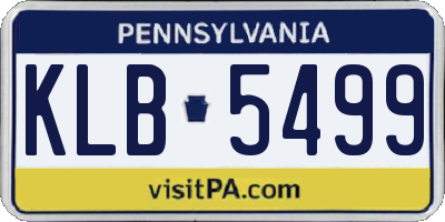 PA license plate KLB5499