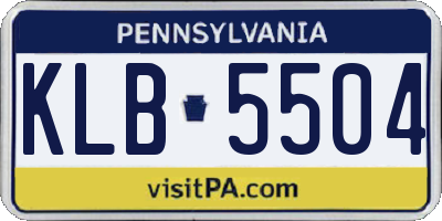 PA license plate KLB5504
