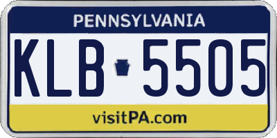 PA license plate KLB5505