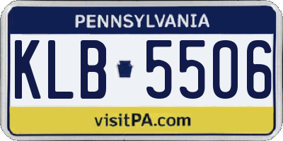 PA license plate KLB5506