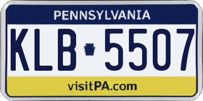 PA license plate KLB5507