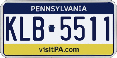 PA license plate KLB5511