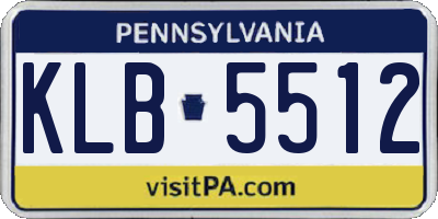 PA license plate KLB5512