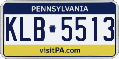 PA license plate KLB5513