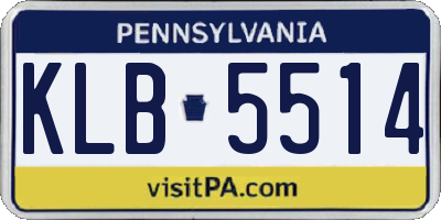 PA license plate KLB5514