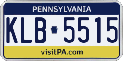 PA license plate KLB5515