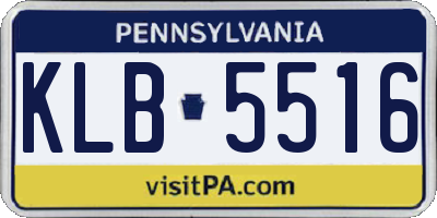 PA license plate KLB5516