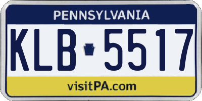 PA license plate KLB5517