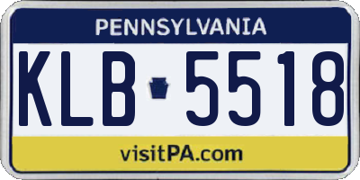 PA license plate KLB5518