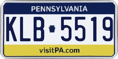 PA license plate KLB5519